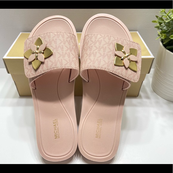 Michael Kors Shoes - NEW Michael Kors Mini MK Logo Womens Summer Slide